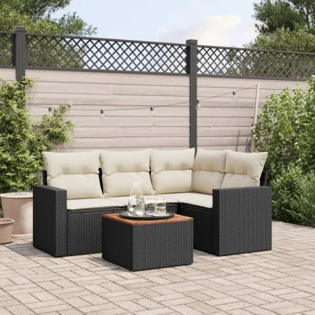 5-piece garden furniture set and black synthetic rattan cushions by , Garden sets - Ref: Foro24-3224103, Price: 307,12 €, Dis...