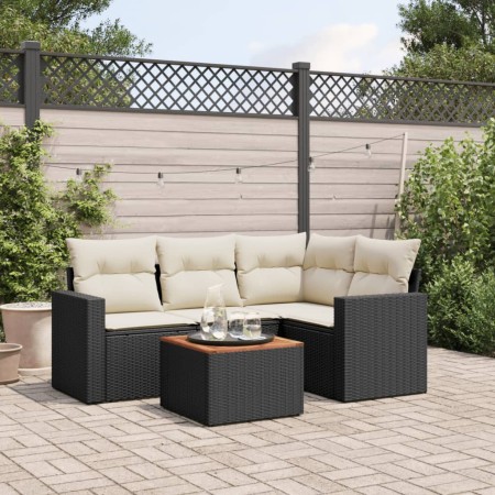 5-teiliges Gartenmöbel-Set und schwarze synthetische Rattankissen von , Gartensets - Ref: Foro24-3224103, Preis: 299,58 €, Ra...