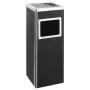 Black steel trash can with ashtray 36 L by vidaXL, Garbage cans and trash cans - Ref: Foro24-51091, Price: 126,97 €, Discount: %