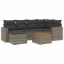 Set de sofás de jardín 7 piezas con cojines ratán PE gris de , Sofás modulares de exterior - Ref: Foro24-3224226, Precio: 395...