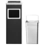 Black steel trash can with ashtray 36 L by vidaXL, Garbage cans and trash cans - Ref: Foro24-51091, Price: 126,97 €, Discount: %