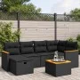 Set de comedor de jardín 7 pzas y cojines ratán sintético negro de , Conjuntos de jardín - Ref: Foro24-3265304, Precio: 430,6...