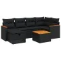 Set de comedor de jardín 7 pzas y cojines ratán sintético negro de , Conjuntos de jardín - Ref: Foro24-3265304, Precio: 430,6...
