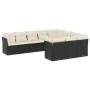 Set de sofás de jardín 10 pzas cojines ratán sintético negro de , Conjuntos de jardín - Ref: Foro24-3250055, Precio: 585,37 €...