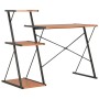 Schreibtisch mit schwarzem und braunem Regal 116x50x93 cm von vidaXL, Schreibtische - Ref: Foro24-20290, Preis: 48,41 €, Raba...
