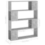 Betongraues Raumteilerregal 100x24x124 cm von , Bücherregale und Regale - Ref: Foro24-809192, Preis: 67,52 €, Rabatt: %