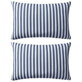 Striped outdoor cushions 60x40 cm navy blue 2 units by , Cushions - Ref: Foro24-132308, Price: 40,90 €, Discount: %