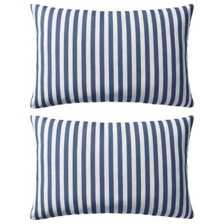 Cojines para exterior a rayas 60x40 cm azul marino 2 unidades de , Cojines - Ref: Foro24-132308, Precio: 44,31 €, Descuento: %