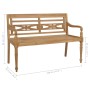Bank aus massivem Teakholz Batavia mit grauem Kissen 120 cm von , Gartenbänke - Ref: Foro24-3062170, Preis: 233,38 €, Rabatt: %