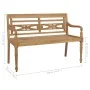 Batavia solid teak bench with gray cushion 120 cm by , garden benches - Ref: Foro24-3062170, Price: 229,09 €, Discount: %