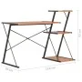 Desk with black and brown shelf 116x50x93 cm by vidaXL, Desks - Ref: Foro24-20290, Price: 48,16 €, Discount: %