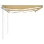 Toldo automático LED sensor de viento amarillo y blanco 6x3 m de , Toldos - Ref: Foro24-3070013, Precio: 929,26 €, Descuento: %