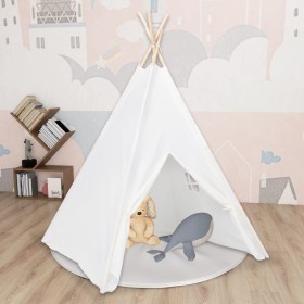 Tienda tipi niños y bolsa piel melocotón blanco 120x120x150cm