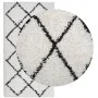 PAMPLONA cream and black modern long pile rug 80x150 cm by , Rugs - Ref: Foro24-375361, Price: 32,15 €, Discount: %