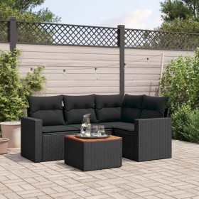 Set de muebles de jardín 5 pzas y cojines ratán sintético negro de , Conjuntos de jardín - Ref: Foro24-3224102, Precio: 323,6...