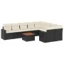 Gartensofa-Set 10-teilig mit schwarzen synthetischen Rattankissen von , Modulare Sofas für den Außenbereich - Ref: Foro24-322...