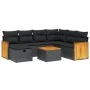 8-piece garden sofa set and black synthetic rattan cushions by , Garden sets - Ref: Foro24-3265766, Price: 492,06 €, Discount: %