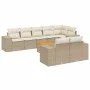 9-piece garden sofa set with beige synthetic rattan cushions by , Garden sets - Ref: Foro24-3225533, Price: 667,04 €, Discoun...