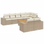 9-teiliges Gartensofa-Set mit beigen synthetischen Rattankissen von , Gartensets - Ref: Foro24-3225533, Preis: 640,56 €, Raba...