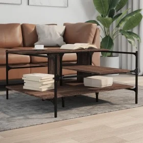 Mesa de centro madera ingeniería roble marrón 100x100x48,5 cm de , Mesas de centro - Ref: Foro24-842315, Precio: 79,74 €, Des...