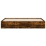 Cama con cajones madera de ingeniería roble ahumado 160x200 cm de , Camas y somieres - Ref: Foro24-3207263, Precio: 203,49 €,...