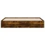 Smoked oak engineered wood bed with drawers 160x200 cm by , Beds and slatted bases - Ref: Foro24-3207263, Price: 200,18 €, Di...