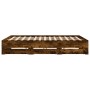 Cama con cajones madera de ingeniería roble ahumado 160x200 cm de , Camas y somieres - Ref: Foro24-3207263, Precio: 203,49 €,...