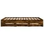 Smoked oak engineered wood bed with drawers 160x200 cm by , Beds and slatted bases - Ref: Foro24-3207263, Price: 200,18 €, Di...