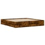 Cama con cajones madera de ingeniería roble ahumado 160x200 cm de , Camas y somieres - Ref: Foro24-3207263, Precio: 203,49 €,...