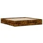 Smoked oak engineered wood bed with drawers 160x200 cm by , Beds and slatted bases - Ref: Foro24-3207263, Price: 200,18 €, Di...