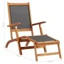 Outdoor lounger in solid acacia wood and textilene by vidaXL, Loungers - Ref: Foro24-45958, Price: 100,19 €, Discount: %