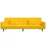 Sofá cama de 2 plazas con dos almohadas terciopelo amarillo by , Sofas - Ref: Foro24-375822, Price: 269,70 €, Discount: %