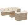 Juego de sofás de jardín con cojines beige 8 pzas ratán PE by , Garden sets - Ref: Foro24-3223517, Price: 527,43 €, Discount: %