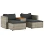 Set Gartensofas und Kissen 5 Stück synthetisches Rattan Akaziengrau von , Outdoor-Sofas - Ref: Foro24-365726, Preis: 318,96 €...