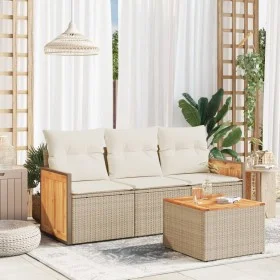 Juego de sofás jardín con cojines 4 pzas ratán sintético beige by , Garden sets - Ref: Foro24-3259846, Price: 293,10 €, Disco...