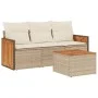 Juego de sofás jardín con cojines 4 pzas ratán sintético beige by , Garden sets - Ref: Foro24-3259846, Price: 293,10 €, Disco...