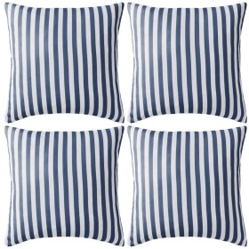Gestreifte Outdoor-Kissen 45x45 cm Marineblau 4 Einheiten von , Kissen - Ref: Foro24-132307, Preis: 54,29 €, Rabatt: %
