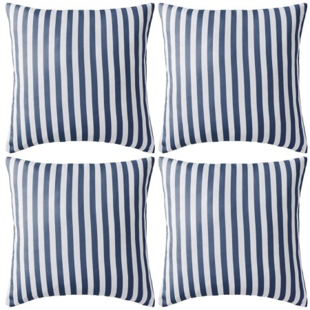 Cojines para exterior a rayas 45x45 cm azul marino 4 unidades de , Cojines - Ref: Foro24-132307, Precio: 56,97 €, Descuento: %