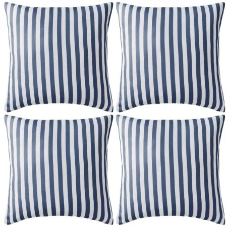 Cojines para exterior a rayas 45x45 cm azul marino 4 unidades de , Cojines - Ref: Foro24-132307, Precio: 53,57 €, Descuento: %