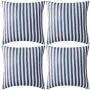 Cojines para exterior a rayas 45x45 cm azul marino 4 unidades de , Cojines - Ref: Foro24-132307, Precio: 53,57 €, Descuento: %