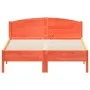 Estructura cama con cabecero madera pino marrón cera 135x190 cm de , Camas y somieres - Ref: Foro24-842609, Precio: 129,91 €,...