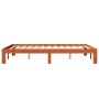 Solid wax brown pine wood bed frame 120x190 cm by , Beds and slatted bases - Ref: Foro24-844165, Price: 99,93 €, Discount: %