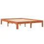 Estructura de cama madera maciza pino marrón cera 120x190 cm de , Camas y somieres - Ref: Foro24-844165, Precio: 98,84 €, Des...