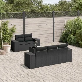 6-piece garden sofa set and black synthetic rattan cushions by , Modular outdoor sofas - Ref: Foro24-3222294, Price: 532,62 €...