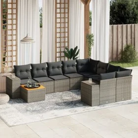 10-teiliges Gartensofa-Set mit grauen synthetischen Rattankissen von , Gartensets - Ref: Foro24-3225612, Preis: 604,66 €, Rab...
