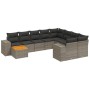 10-piece garden sofa set with gray synthetic rattan cushions by , Garden sets - Ref: Foro24-3225612, Price: 598,57 €, Discoun...