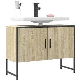 Waschbeckenunterschrank aus Holzwerkstoff, Sonoma-Eiche, 80 x 33 x 60 cm von , Schminktische - Ref: Foro24-842462, Preis: 54,...