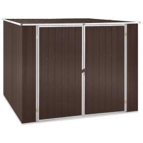 Brown galvanized steel garden shed 195x198x159 cm by vidaXL, Sheds - Ref: Foro24-46256, Price: 256,42 €, Discount: %