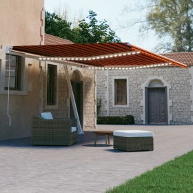 Automatic awning LED wind sensor orange brown 600x300 cm by , Awnings - Ref: Foro24-3069615, Price: 998,95 €, Discount: %