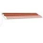 Toldo automático LED sensor de viento naranja marrón 600x300 cm de , Toldos - Ref: Foro24-3069615, Precio: 888,26 €, Descuent...